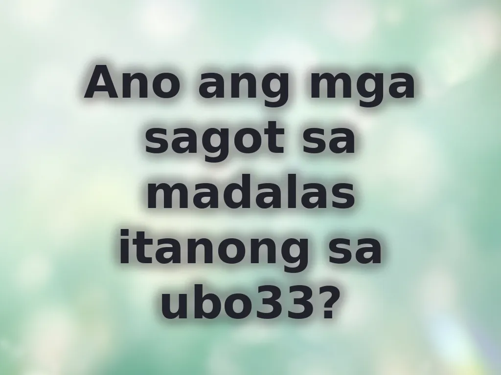 ubo33 common questions